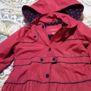 Girls London  Fog pink/ navy blue coat size 6X